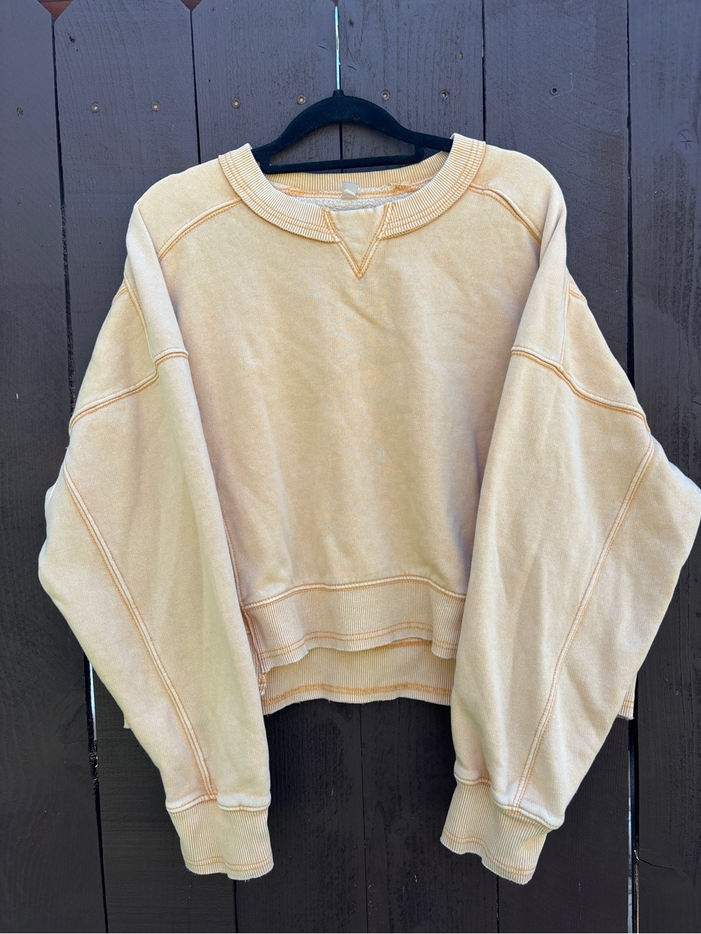 Free People light orange Cropped Crewneck Sweatshirt